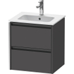 Duravit ketho.2 meuble sous-vasque 51x42x54.9cm pour 1 lavabo aggloméré graphite mat SW772996
