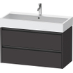 Duravit ketho 2 meuble sous lavabo avec 2 tiroirs 98.4x46x54.9cm avec poignées anthracite graphite super mat SW772353