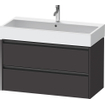 Duravit Ketho 2 meuble sous-lavabo mural avec 2 tiroirs 98,4x46x54,9cm avec poignées graphite anthracite supermat SW772353
