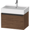 Duravit Ketho 2 meuble sous-lavabo avec 1 tiroir 68.4x46x44cm avec poignée anthracite noyer foncé mat SW771987