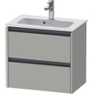 Duravit Ketho 2 meuble sous-lavabo avec 2 tiroirs 61x39x54.9cm avec poignées gris béton anthracite mat SW772678