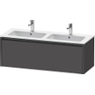 Duravit ketho 2 meuble de lavabo avec 1 tiroir pour double vasque 128x48x44cm avec poignée anthracite graphite mat SW772351