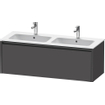 Duravit Ketho 2 meuble sous-lavabo avec 1 tiroir pour double lavabo 128x48x44cm avec poignée anthracite graphite mat SW772351