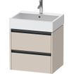 Duravit Ketho 2 meuble bas pour lavabo - 2 tiroirs - 58.4x46x54.9cm - poignées anthracite - taupe mat SW772833