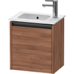 Duravit Ketho 2 meuble de lavabo avec 1 porte 41x29.2x44cm à gauche, avec poignée noyer anthracite mat SW772102