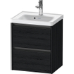Duravit Ketho 2 Meuble sous-lavabo - 2 tiroirs - 48.4x37.5x54.9cm - poignées anthracite - chêne noir mat SW772309