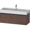 Duravit Ketho 2 meuble sous-lavabo avec 1 tiroir pour lavabo simple 118,4x46x44cm avec poignée anthracite noyer foncé mat SW772731