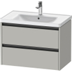 Duravit Ketho 2 meuble sous-lavabo avec 2 tiroirs 78.4x45.5x54.9cm avec poignées gris béton anthracite mat SW772649