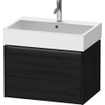 Duravit Ketho 2 meuble sous-lavabo avec 1 tiroir 68.4x46x44cm avec poignée chêne anthracite noir mat SW772026