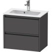 Duravit Ketho 2 meuble sous-lavabo avec 2 tiroirs 61x39x54.9cm avec poignées graphite anthracite mat SW772998