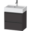 Duravit Ketho 2 Meuble sous-lavabo - 2 tiroirs - 58.4x39x54.9cm - poignées anthracite - graphite super mat SW772976