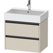 Duravit Ketho 2 meuble sous-lavabo avec 2 tiroirs 68,4x46x54,9cm avec poignées taupe anthracite super mat SW771934
