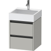 Duravit Ketho 2 meuble sous-lavabo - 2 tiroirs - 48.4x46x54.9cm - poignées anthracite - gris béton mat SW771823