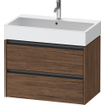 Duravit Ketho 2 meuble sous-lavabo avec 2 tiroirs 78.4x46x54.9cm avec poignées anthracite noyer foncé mat SW772716