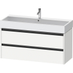 Duravit Ketho 2 meuble sous-lavabo avec 2 tiroirs pour lavabo simple 118.4x46x54.9cm avec poignées anthracite blanc mat SW772915