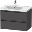 Duravit Ketho 2 meuble bas sous lavabo avec 2 tiroirs pour vasque à gauche 78.4x45.5x54.9cm avec poignées graphite anthracite mat SW773007