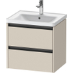 Duravit Ketho 2 meuble sous-lavabo avec 2 tiroirs 58,4x45,5x54,9cm avec poignées taupe anthracite supermat SW772141