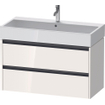 Duravit Ketho 2 meuble sous-lavabo avec 2 tiroirs 98.4x46x54.9cm avec poignées anthracite blanc brillant SW771900