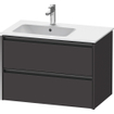 Duravit Ketho 2 meuble sous-lavabo avec 2 tiroirs pour vasque à gauche 81x48x54.9cm avec poignées anthracite graphite supermat SW772968