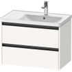 Duravit Ketho 2 meuble bas pour lavabo avec 2 tiroirs pour vasque à droite 78.4x45.5x54.9cm avec poignées anthracite blanc supermat SW772259