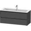 Duravit ketho 2 meuble de lavabo avec 2 tiroirs pour lavabo simple 121x48x55cm avec poignées anthracite graphite mat SW773142