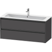 Duravit Ketho 2 meuble sous-lavabo avec 2 tiroirs pour lavabo simple 121x48x55cm avec poignées anthracite graphite mat SW773142