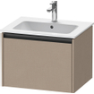 Duravit Ketho 2 meuble sous-lavabo avec 1 tiroir 61x48x44cm avec poignée anthracite Linnen mat SW773055