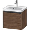 Duravit Ketho 2 meuble bas sous lavabo avec 1 tiroir 48.4x37.5x44cm avec poignée anthracite noyer foncé mat SW771805