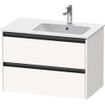 Duravit ketho meuble avec 2 tiroirs pour lavabo à droite 81x48x54.9cm avec poignées blanc anthracite super mat SW772002