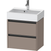 Duravit Ketho 2 Meuble sous-lavabo - 2 tiroirs - 58.4x39x54.9cm - poignées anthracite - basalte mat SW772817