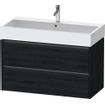 Duravit Ketho 2 meuble sous-lavabo avec 2 tiroirs 98.4x46x54.9cm avec poignées chêne anthracite noir mat SW772007