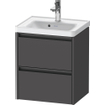 Duravit Ketho 2 Meuble sous-lavabo - 2 tiroirs - 48.4x37.5x54.9cm - poignées anthracite - graphite mat SW772439