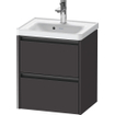 Duravit Ketho 2 meuble sous-lavabo avec 2 tiroirs 48.4x37.5x54.9cm avec poignées graphite anthracite supermat SW771803