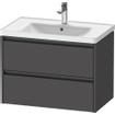 Duravit ketho 2 meuble sous lavabo avec 2 tiroirs 78.4x45.5x54.9cm avec poignées anthracite graphite mat SW773018
