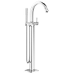 GROHE Grandera Robinet de bain sur pied avec inverseur et support de douche avec douchette à main et flexible de douche 125cm chrome/or 0437845