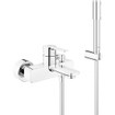 GROHE Lineare New robinet de baignoire avec inverseur et raccords avec douchette Sena avec support mural pour douche et flexible de douche 150cm chrome SW97557