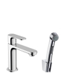 Hansgrohe Rebris S ensemble bidet avec mitigeur lavabo 1 trou 110 sans bonde avec douchette et flexible de douche 160cm chrome SW796572