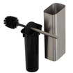 Geesa Shift Brosse de toilettes avec support acier inoxydable brossé (couvercle et brosse noirs) SW641444