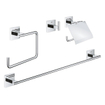 Grohe Start Cube accessoireset 4-in-1 - closetrolhouder - met klep - handdoekhaak - handdoekring - handdoekhouder 60cm - chroom SW878144