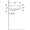 Geberit Bastia Lavabo carré - 55x42 cm - trou pour robinet - trop-plein - blanc SW878583