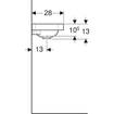 Geberit Icon light fontein 38cm 1 kraangat rechts zonder overloop mat wit SW879078