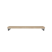 Looox Wood collection plan sous vasque - 160x46cm - Avec porte-serviettes noir mat - Chêne massif Old grey SW73144
