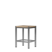 Looox Wood collection tabouret de douche 35x30x45 avec cadre acier inox brossé chêne acier inox brossé SW73173