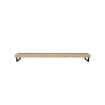 Looox Wood collection Solo plan sous vasque - 100x46cm - Avec porte-serviettes noir mat - Chêne massif Old grey SW108683