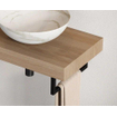 Looox Wood collection Solo plan sous vasque - 140x46cm - Avec porte-serviettes (droite) inox brossé - Chêne massif gris ancien SW108668