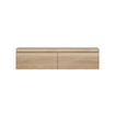Looox Wood collection Wooden Drawer BoX ladenkast met 2 laden 140x45x46cm met softclose eiken old grey SW108692