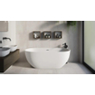 Looox Easy baignoire îlot - 170x80x57cm - marbre minéral mat blanc SW730691