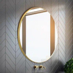 Looox miroir gold line miroir rond 70cm or mat SW405074