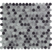 The Mosaic Factory Venice mozaïektegel - 31.5x29.4cm - wandtegel - Rond - Porselein Grey Mix Glans SW62320