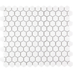 The Mosaic Factory Barcelona mozaïektegel - 26x30cm - wandtegel - Zeshoek/Hexagon - Porselein Extra White Glans SW62199